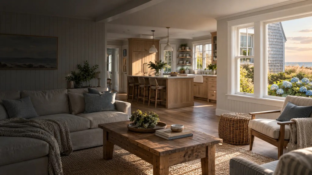 Concept image of a bright Cape Cod room remodel.
